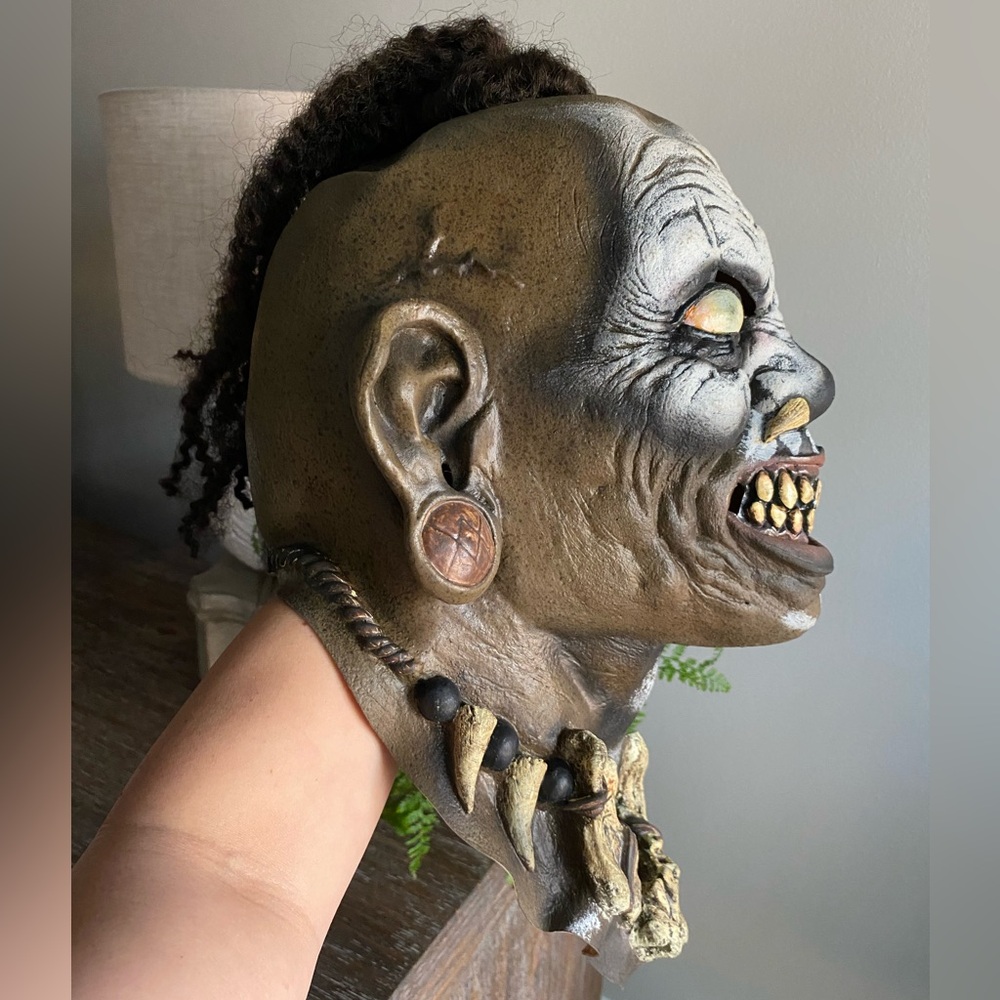 Halloween Voodoo Houngan Witch Doctor Genie Full Head Latex Mask Cosplay Adult
